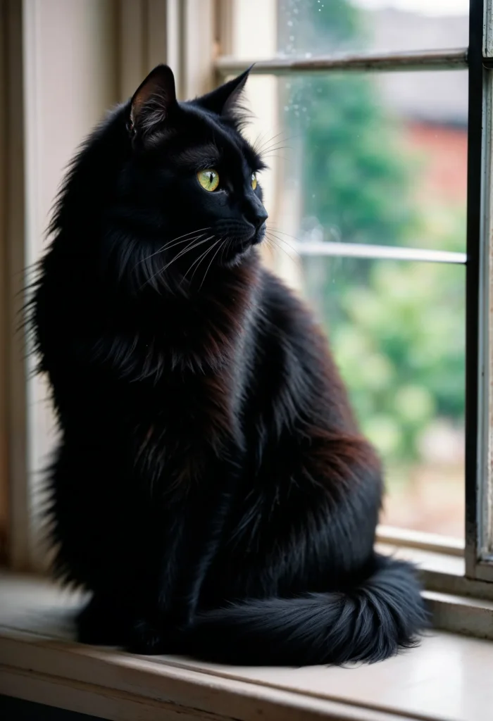 Long Haired Black Cats